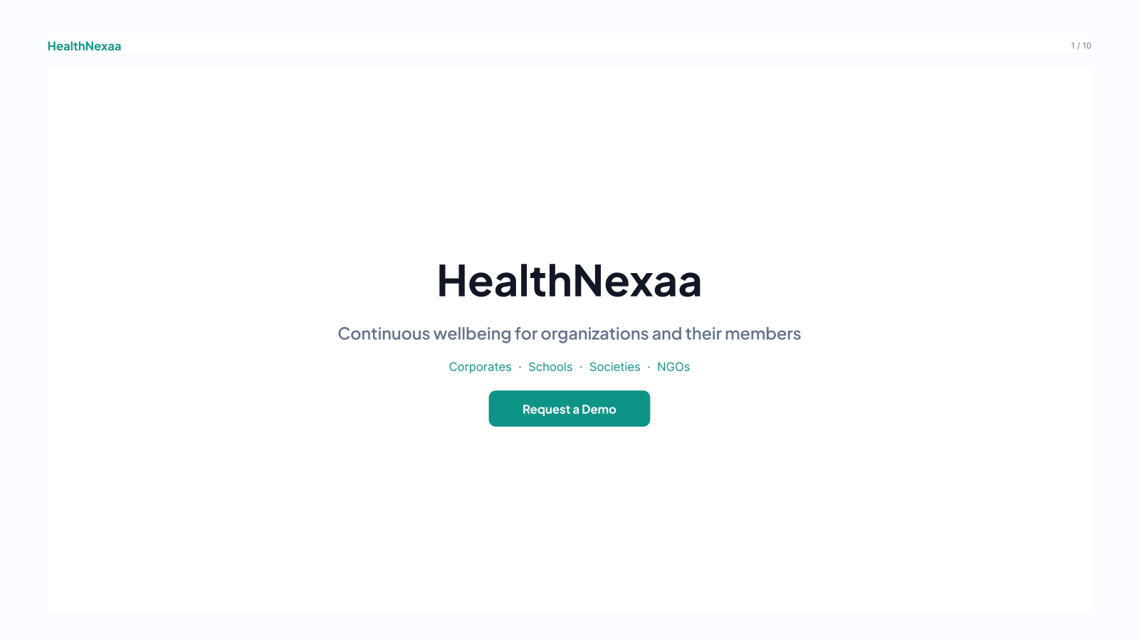 Slide 1 — HealthNexaa title