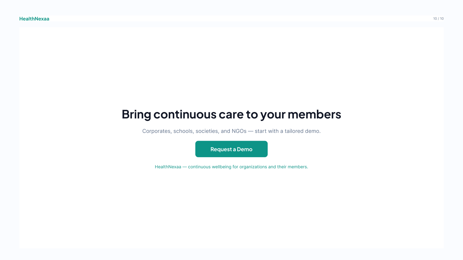 Slide 10 — Request a Demo